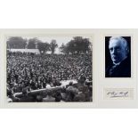 DAVID LLOYD GEORGE AUTOGRAPH in black ink, framed presentation with separate printed black and white