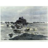 SIR KYFFIN WILLIAMS RA artist's proof coloured print - St Cwyfan's church, signed, 26 x 35cms (mou