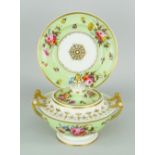 SWANSEA PORCELAIN TUREEN, COVER & STAND the domed cover with