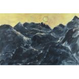 SIR KYFFIN WILLIAMS RA artist's proof coloured print - Snowdonia sunset, signed, 34 x 50cms (mounted