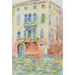 ARTHUR GIARDELLI watercolour - entitled verso 'Venetian Palazzo', signed with initials, 24.5 x