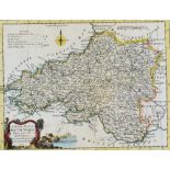 THOMAS KITCHEN coloured and tinted antiquarian map - a modern map of South Wales drawn from the