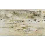 JOHN KNAPP-FISHER watercolour - entitled verso 'Lower Town Fishguard', signed, dated 1979, 19.5 x