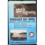 GREAT WESTERN RAILWAY Paddington Station, London advertising poster for Fishguard Bay Hotel 'A quiet