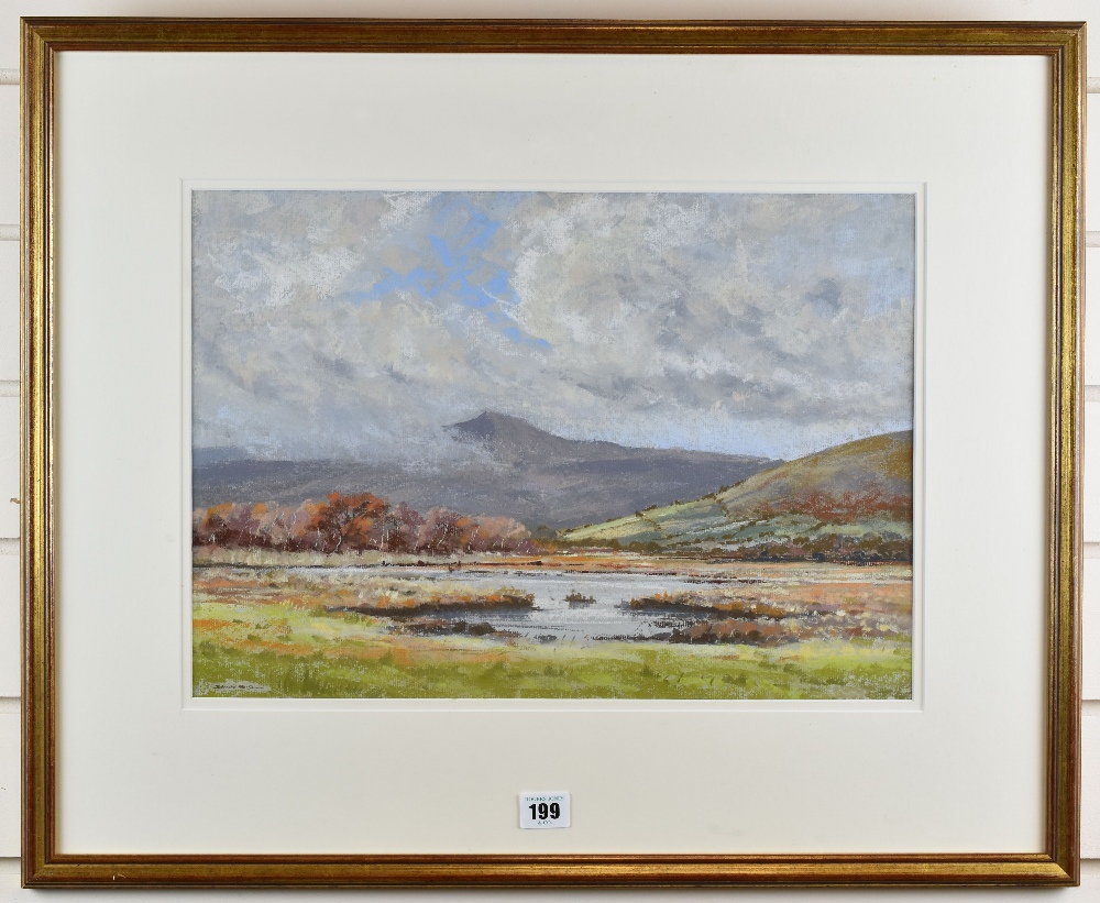 DAVID PRICE pastel on paper - entitled verso on Attic Gallery label 'A Glimpse of Corn Ddu', signed, - Image 2 of 2