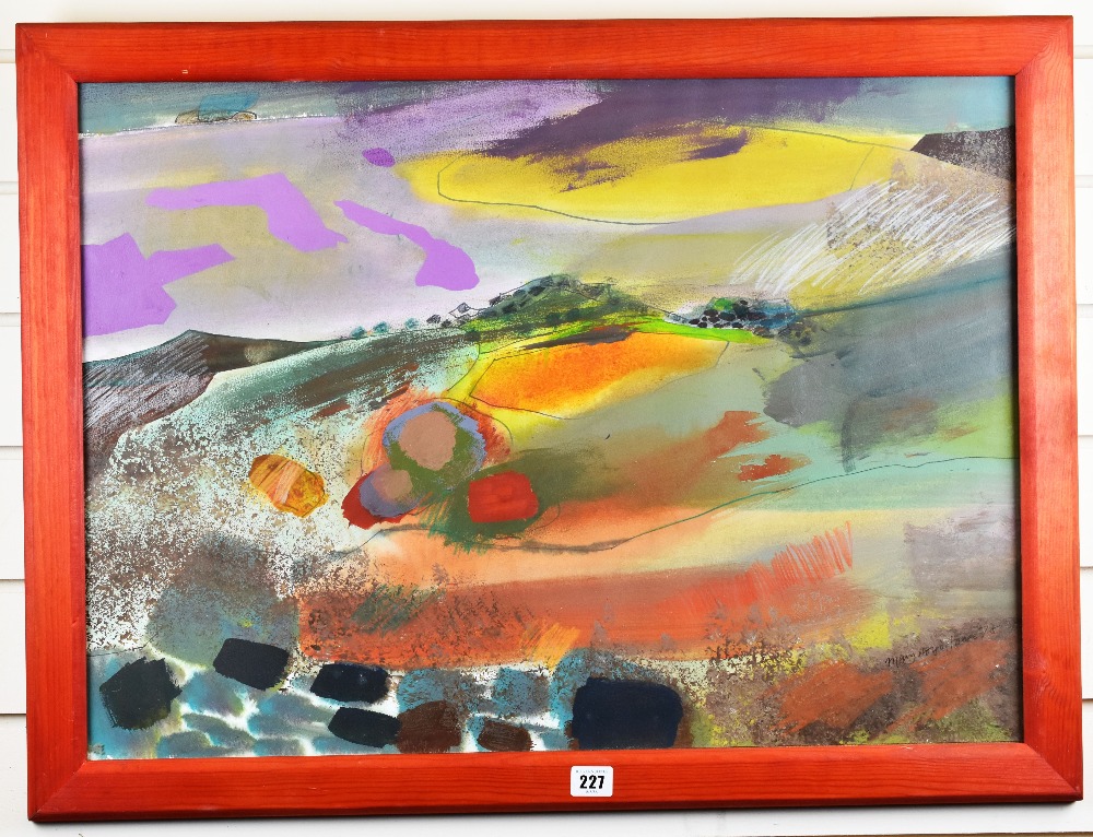 MARY LLOYD JONES watercolour - colourful landscape, entitled verso 'Dartmoor II 1978', signed and - Image 2 of 2