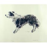 SIR KYFFIN WILLIAMS RA limited edition (51/750) colour print - standing sheep dog, signed fully in