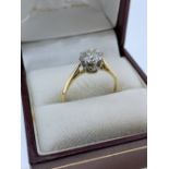 18CT YELLOW GOLD DIAMOND SOLITAIRE ILLUSION SET RING the single stone measuring 0.55ct approximately
