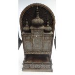 ANGLO-INDIAN BONE & IVORY-INLAID EBONY CABINET in the form of a palace facade, having three carved