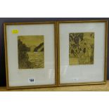 JOHN BRUNSDON two limited edition prints - entitled 'Village Church' (74/100), and 'Lagoon' (67/