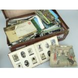 SMALL SUITCASE containing a large quantity of mainly early 20th Century postcards including First