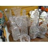 ASSORTED QUALITY CUT GLASS ITEMS including decanters, vases ETC