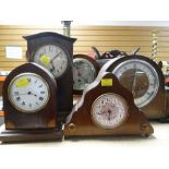 ASSORTED WOODEN DOME & MANTEL CLOCKS