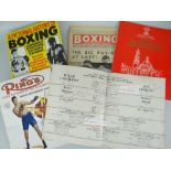 ASSORTED BOXING EPHEMERA including 1959 Empire Pool Wembley, 1959 Joe Erskine autographed by Erskine