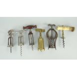 GROUP OF SIX VINTAGE CORKSCREWS to include James Healy & Sons Limited A1 double leaver, D.R.G.M