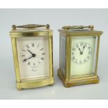 VINTAGE BRASS ENCASED CARRIAGE CLOCK & LATER CARRIAGE CLOCK the earlier example with ivorine