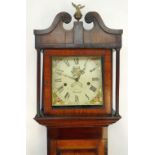19TH CENTURY 8-DAY LONGCASE CLOCK the case in mixed wood, the painted dial inscribed Thomas... of