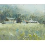 ANDREW DOUGLAS FORBES watercolour - farm with outbuildings, signed and dated 1997, 12.5 x 15cms