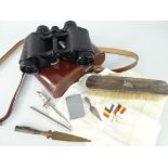 ASSORTED MILITARY / FIELD ITEMS to include pair of Carl Zeiss 8x30 Deltrintem binoculars in a