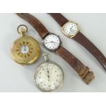 ASSORTED WATCHES to include gold-plated gent's half-hunter pocket-watch, Military Air Ministry 6B/