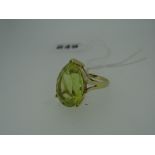 14K YELLOW GOLD SET LEMON-QUARTZ RING, 6.5gms