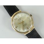 9CT YELLOW GOLD GENTS ROTARY WRISTWATCH, the face marked '17 Jewels Incabloc' in Charles Fish Ltd