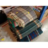 ASSORTED TARTAN PATTERNED WOOLEN BLANKETS