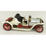 MAMOD STEAM OPEN TOP CLASSIC AUTOMOBILE in white and red livery, chrome engine cover, 39cms long