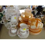 CORONET CHINA TEA SET, novelty teapot, and other teaware