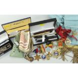 ASSORTED COLLECTABLES to include fountain pens, Royal Order of The Buffaloes regalia including