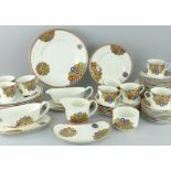 ROYAL WORCESTER 'PAVILION' DINNERWARE circa 1974, decorated in Japanese-fan style with gilding,