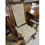 AMERICAN SPRING ROCKING CHAIR with upholstered seat and back