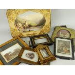 ASSORTED PICTURE FRAMES & GRAND TOUR WATERCOLOUR removed from a country house
