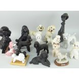 APPROXIMATELY SEVENTEEN CERAMIC POODLES including Sylvac, Beswick and Goebel