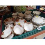 ROYAL ALBERT 'OLD COUNTRY ROSES' TEAWARE, together with part set of vintage Staffordshire teaware,