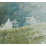 ANDREW DOUGLAS FORBES watercolour - two cottages on a hillside, signed and dated 1997, 12.5 x 13.