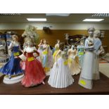 COLLECTION OF ROYAL DOULTON, Royal Worcester continental figurines (7 in total)