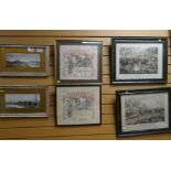 TWO FRAMED WORLD WAR I HONOURABLE DISCHARGE CERTIFICATES, together with two frames military prints