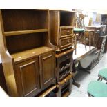 LARGE ASSORTMENT OF WOOD FURNITURE to include gate-leg table and chairs, bookcase with cupboard