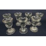 SEVEN 19TH CENTURY GLASS ICE CREAM LICKS, 9cms high