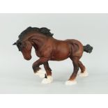 ROYAL DOULTON BONE CHINA STUDY OF A STRIDING SHIRE HORSE IN MATTE FINISH