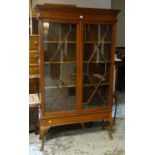 VINTAGE MAHOGANY TWO DOOR GLAZED STANDING BOOKCASE