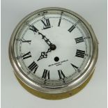 BRASS ENCASED 'SMITHS ENGLISH CLOCKS LIMITED' LONDON SHIP CLOCK having white enamel dial, bearing