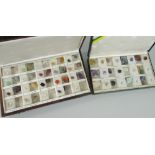 CASED GEM STONE SPECIMENS including samples or morganite, aquamarine, tourmaline, feldspar (2)