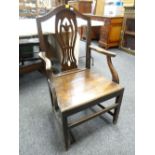 WELSH OAK CAMEL BACK CARVER CHAIR