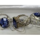 SELECTION OF SILVER SET JEWELLERY to include rings, bangles ETC