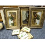 FOUR GILT FRAMED EARLY 20TH CENTURY OILS ON CANVAS, one signed 'Joseph' of country scenes,