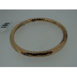 9CT ROSE GOLD HOLLOW BANGLE hallmarked, 9.4gms