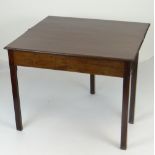 ANTIQUE MAHOGANY FOLD-OVER CARD TABLE, 91cms wide