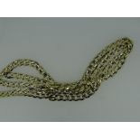 9CT YELLOW GOLD FLAT LINK CHAIN, 23.1 grams, 56.5cm long.
